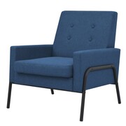 vidaXL Fotel tapicerowany materiałem, stalowe nogi, niebieski vidaXL 245524