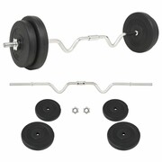 vidaXL Sztanga z zestawem obciążeń, 30 kg vidaXL 91399