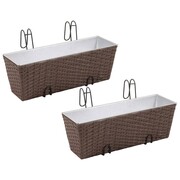 vidaXL Donice balkonowe prostokątne 50 cm x2 brąz vidaXL 41087