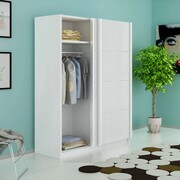 vidaXL Szafa z drzwiami przesuwnymi w matowym, białym kolorze 150 cm vidaXL 242640
