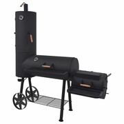vidaXL Grill węglowy z wędzarnią i dolną półką, czarny, XXL vidaXL 43155