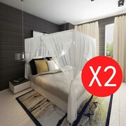 vidaXL Prostokątna moskitiera nad łóżko z 3 wejściami (x2) vidaXL 50264