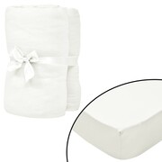 vidaXL 2 prześcieradła z gumką do łóżek wodnych, 2x2,2 m, złamana biel vidaXL 133256