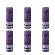 Bolsius Rustykalne świece pieńkowe, 190x68 mm, fioletowe, 6 szt. Bolsius 400687