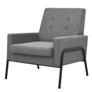 vidaXL Fotel tapicerowany materiałem, stalowe nogi, jasnoszary vidaXL 245522