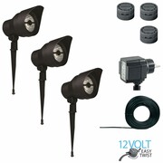 Luxform Reflektory ogrodowe Derby, 3 szt., 12 V, czarne, 81319 Luxform 81319