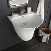 vidaXL Umywalka ścienna, ceramiczna, biała, 470 x 450 x 370 mm vidaXL 143017