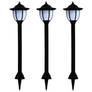 vidaXL Zewnętrzne lampy solarne LED, 3 szt., czarne vidaXL 44471