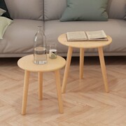 vidaXL Zestaw stolików bocznych, 2 szt., brązowy, lite drewno sosnowe vidaXL 244736