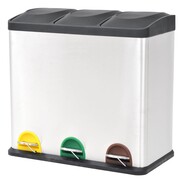 vidaXL Kosz do segregacji śmieci z pedałami, stal nierdzewna, 3 x 18 L vidaXL 50602
