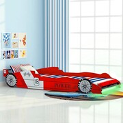 vidaXL Łóżko dziecięce w kształcie samochodu, 90 x 200 cm, czerwone vidaXL 243936