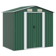 vidaXL Szopa ogrodowa, metalowa, zielona, 204 x 132 x 186 cm vidaXL 42909