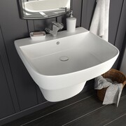 vidaXL Umywalka ścienna, ceramiczna, biała, 500 x 450 x 410 mm vidaXL 143013