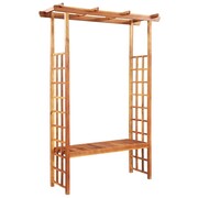 vidaXL Pergola ogrodowa z ławką, lite drewno akacjowe, 143x50x198 cm vidaXL 44111