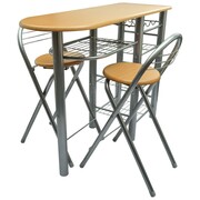 vidaXL Zestaw stolik i dwa krzesła, drewniane vidaXL 240096