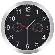 vidaXL Zegar ścienny z higrometrem i termometrem, 30 cm, czarny vidaXL 50624