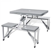 vidaXL Zestaw kempingowy stół+krzesła aluminium kolor szary vidaXL 41457