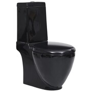 vidaXL Toaleta ceramiczna, czarna vidaXL 140298