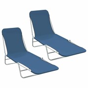vidaXL Składane leżaki, 2 szt., niebieskie vidaXL 44299