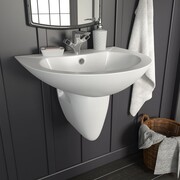 vidaXL Umywalka ścienna, ceramiczna, biała, 520 x 450 x 190 mm vidaXL 143007