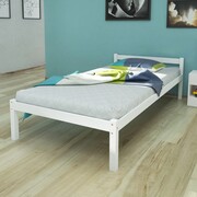 vidaXL Łóżko z drewna sosnowego, 90 x 200 cm, białe vidaXL 242499