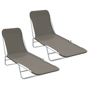 vidaXL Składane leżaki, 2 szt., szare vidaXL 44302