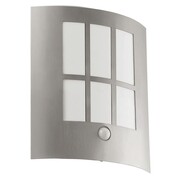 EGLO Zewnętrzna lampa ścienna City LED, czujnik ruchu, srebrna, 94213 EGLO 94213