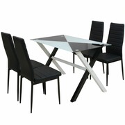 vidaXL Zestaw mebli do jadalni biały-5 elementów-sztuczna skóra vidaXL 242940