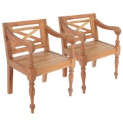 vidaXL Krzesła Batavia, 2 szt., lity mahoń, 58x50x82 cm, jasnobrązowe vidaXL 246964