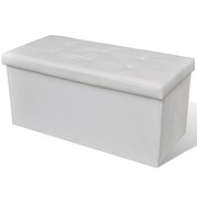 vidaXL Składana pufa/kufer biała vidaXL 241025