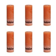 Bolsius Rustykalne świece pieńkowe, 190x68 mm, pomarańczowe, 6 szt. Bolsius 400683