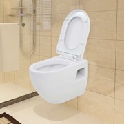 vidaXL Toaleta wisząca, ceramiczna, biała vidaXL 143022