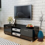 vidaXL Szafka pod TV na wysoki połysk czarna 120x40,3x34,7 cm vidaXL 243042