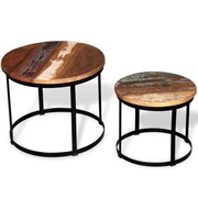 vidaXL Dwa stoliki do kawy z odzyskanego drewna, okrągłe, 40 i 50 cm vidaXL 244007