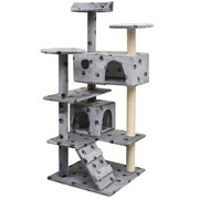 vidaXL Drapak dla kota, 125 cm, szary ze wzorem w kocie łapki vidaXL 170476