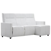 vidaXL Sofa z leżanką i odchylanym oparciem, sztuczna skóra, biała vidaXL 247177
