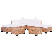 vidaXL Zestaw wypoczynkowy, 18 elementów, naturalny rattan vidaXL 244624