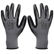 vidaXL Rękawice robocze nitrylowe 24 pary szaro-czarne rozmiar 10/XL vidaXL 131377