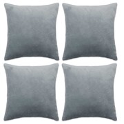 vidaXL Poszewki na poduszki, 4 szt, welur, 40x40 cm, szary vidaXL 132939