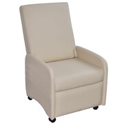 vidaXL Fotel składany, skóra syntetyczna, kremowy vidaXL 241680