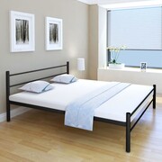 vidaXL Podwójne łóżko metalowe z materacem 180 x 200 cm, czarne vidaXL 274661
