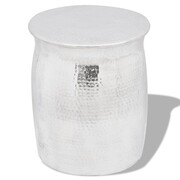 vidaXL Stolik kawowy/stołek z młotkowanego aluminium, kolor srebrny vidaXL 242324