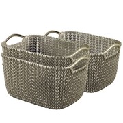 Curver Prostokątne kosze Knit, 3 szt., rozmiar S, brąz, 240630 Curver 240630