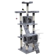 vidaXL Drapak dla kota 170 cm, 2 domki, Szary vidaXL 170094