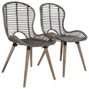 vidaXL Krzesła ogrodowe, 2 szt, naturalny rattan, 48x64x85 cm, brązowe vidaXL 246853