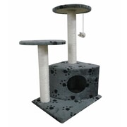 vidaXL Drapak dla kota, drzewko (70 cm) plusz, szary z motywem łapek vidaXL 170148