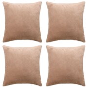 vidaXL Poszewki na poduszki, 4 szt., welur, 50x50 cm, beżowy vidaXL 132946
