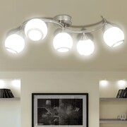vidaXL Lampa sufitowa ze szklanymi kloszami na falistej rurce vidaXL 240987