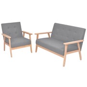 vidaXL Zestaw sof, 2 szt., tkanina, jasnoszara vidaXL 275176