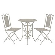 vidaXL Zestaw mebli bistro ze stali, 3 części, szary vidaXL 43153